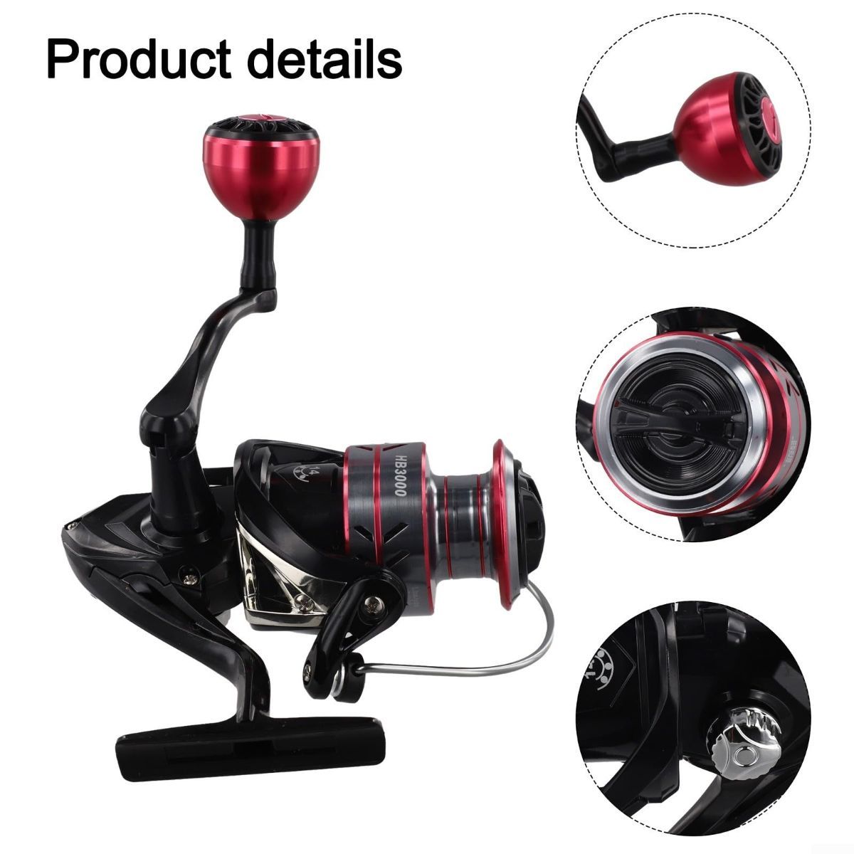 HB-5000 Reel Carp Fishing Reel Featuring Chrome Plated Line Cup And 5 21 Gear Ratio With CNC Interchangeable Handle - Black