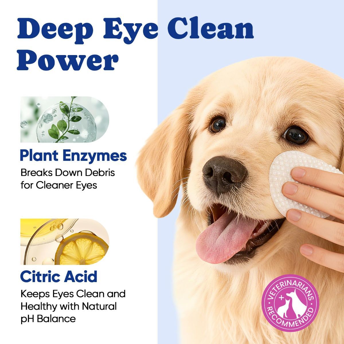 Dog Eye Wipes, Tear Stain Remover for All Dogs & Cats – Hypoallergenic & Deodorizing Eye Wipes for Dogs, Pet Eye Cleaner Wipes with Enzymes for Discharge, Crust, Mucus & Debris, Coconut (100 Ct)