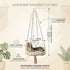 Hanging Cat Bed, Hanging Cat Hammock, Hand-Woven Swing with Soft Cushion & Pom-pom for Indoor Outdoor, White