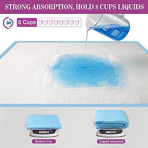 40 pcs 60*60cm Dog Pee Pads | Large Puppy Pee Training Pads Super Absorbent & Leak-Proof | Disposable Pet Piddle and Potty Pads for Puppies | Dogs | Doggie - White