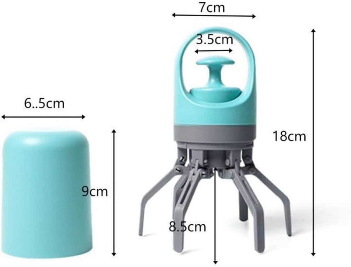Portable 2 in 1 Dog Waste Pick Up Claws, Hand Held Pet Waste Picker, Six Claws Portable Dog Poop Scooper with 15PCS Bag Attachment and Leak-Proof Waste Storage Container, Pet Lovers - Orange - Size Pooper scooper