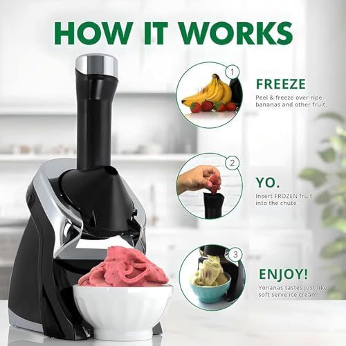 Home Ice Cream Maker - Soft Serve & Frozen Dessert Machine for Healthy Sorbet, Sherbet, Fruit Ice Cream & Yogurt