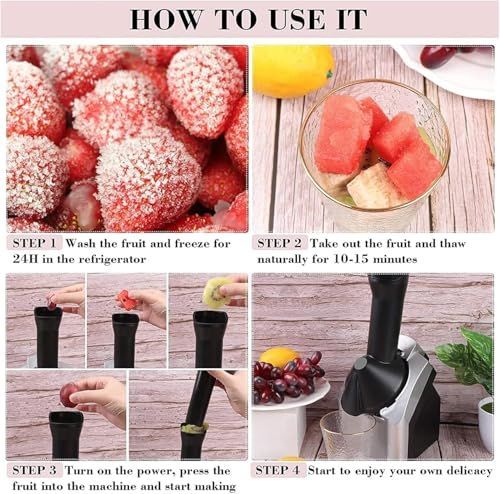 Home Ice Cream Maker - Soft Serve & Frozen Dessert Machine for Healthy Sorbet, Sherbet, Fruit Ice Cream & Yogurt