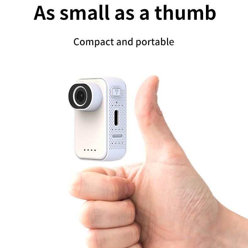 2K Mini Action Camera, Thumb Wearable Vlogging Camera with Hands-Free POV Recording, Portable Helmet Cam for Cycling Motorcycle Outdoor - Black - Size With 32G memory card