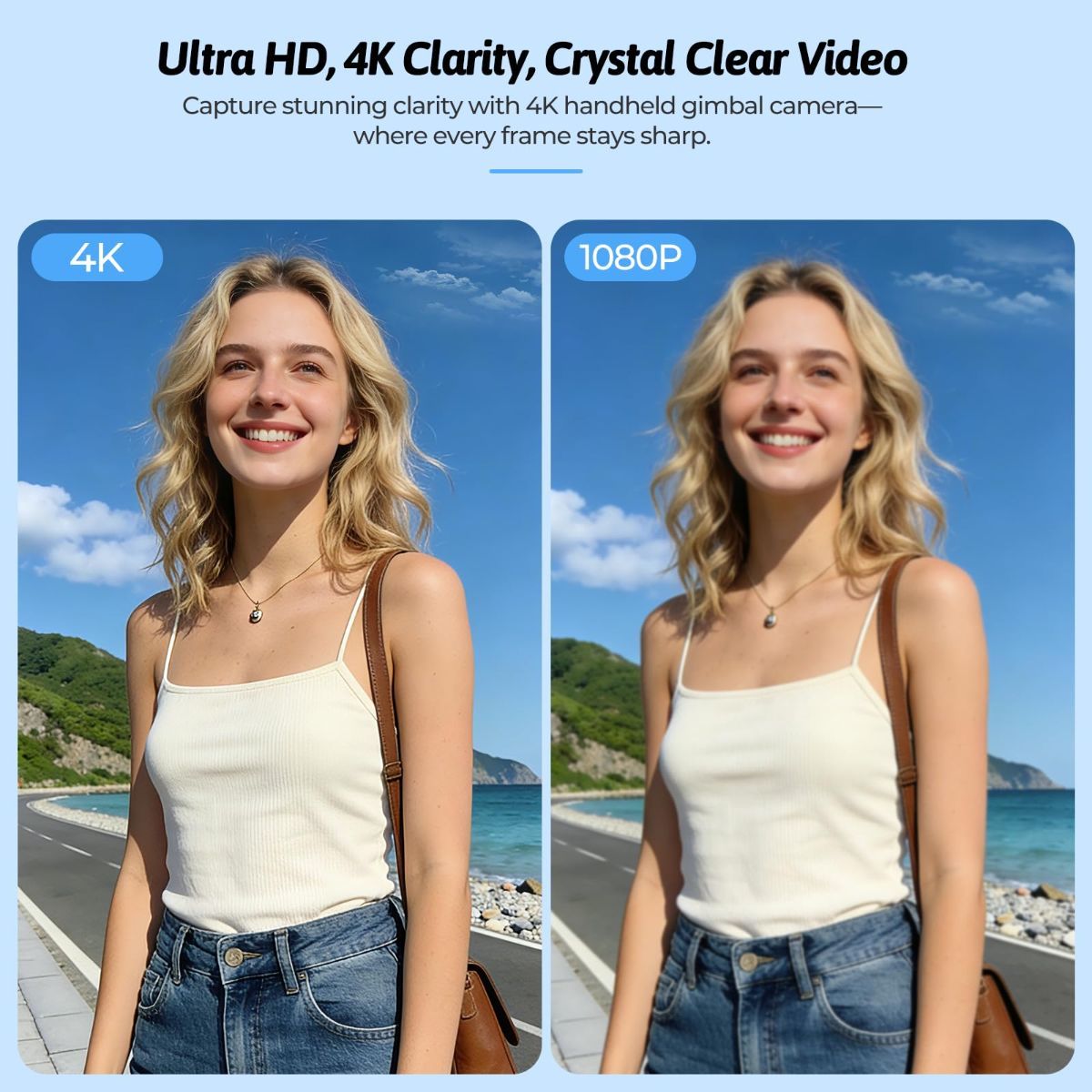 4K Vlogging Camera with 330° Gimbal Lens & 75MP Photo, WiFi Pocket Camera Compact Vlog Camera for Beginners, 330 Degree Rotating Lens, Content Creator Kit with Tripod & 16GB Card - Pink - Size 158mm