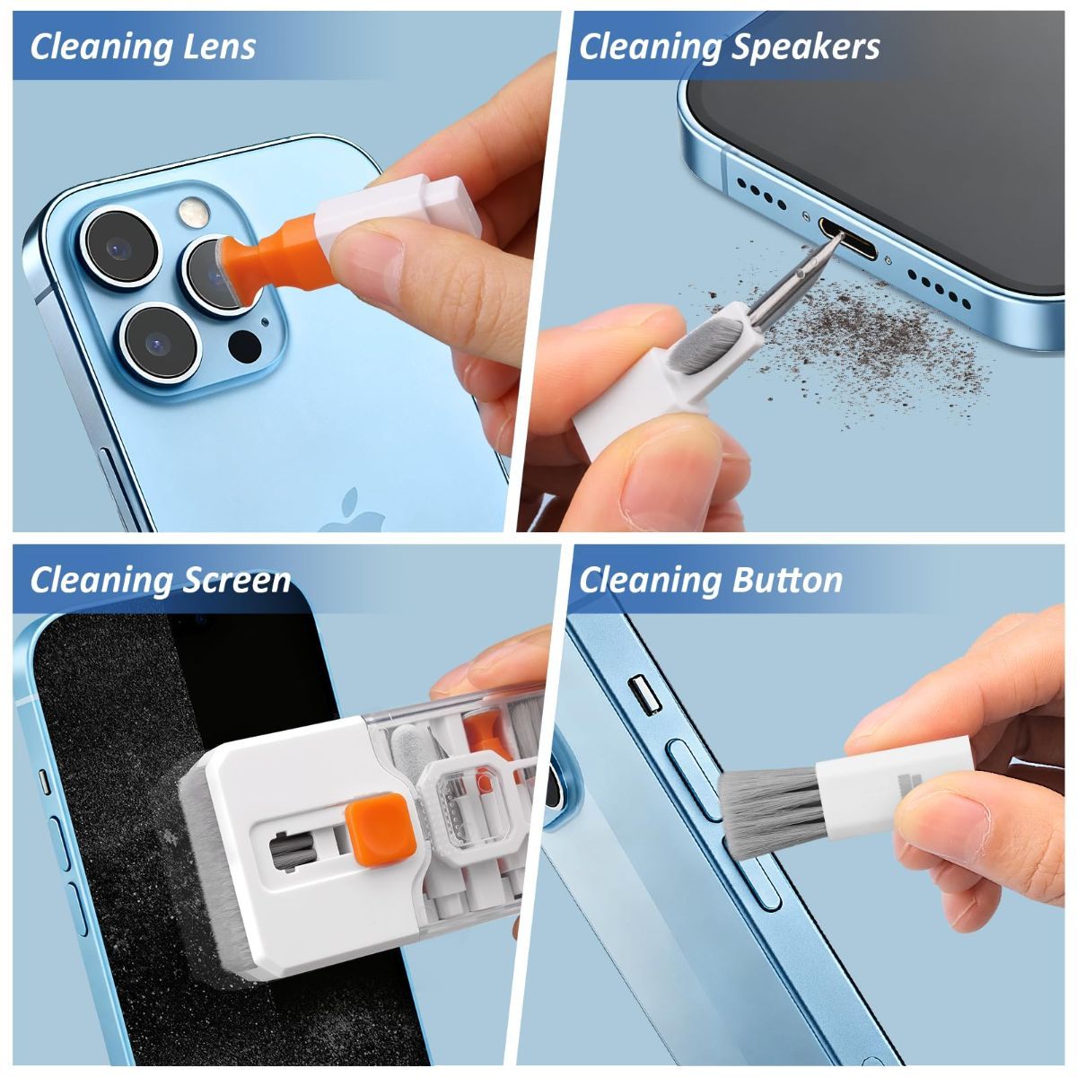 Keyboard Cleaner & Laptop Cleaning Kit, All-in-1 for Computer PC Electronics Deep Cleaning Reusable Brush Tool, Screen-Safe Spray, for iPhone iPad Macbook Airpod Camera, Gaming Accessories