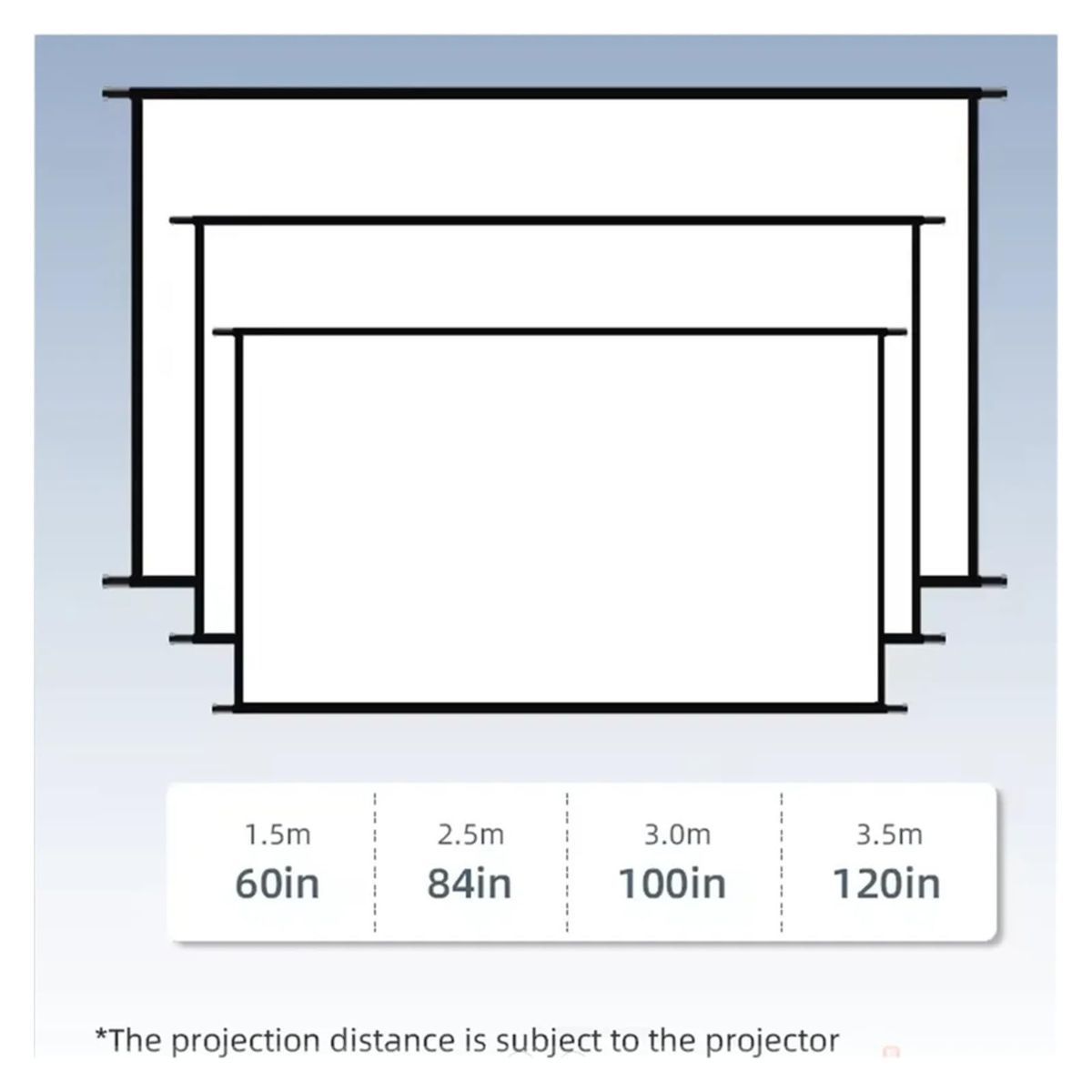 100 Inch Wall Mounted Projector Screen, Foldable White Wrinkle-Free, 160° Viewing Angle for Home Theater, Movie Nights, Gaming, Office, Classroom & Backyard Cinema - White