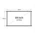 100 Inch Wall Mounted Projector Screen, Foldable White Wrinkle-Free, 160° Viewing Angle for Home Theater, Movie Nights, Gaming, Office, Classroom & Backyard Cinema - White