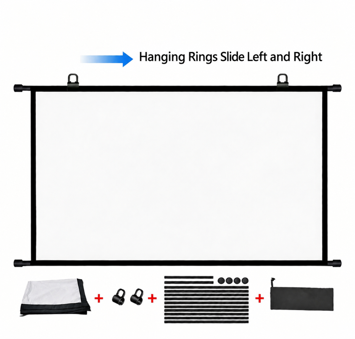 60 Inch Wall Mounted Projector Screen, Foldable White Wrinkle-Free, 160° Viewing Angle for Home Theater, Movie Nights, Gaming, Office, Classroom & Backyard Cinema - White