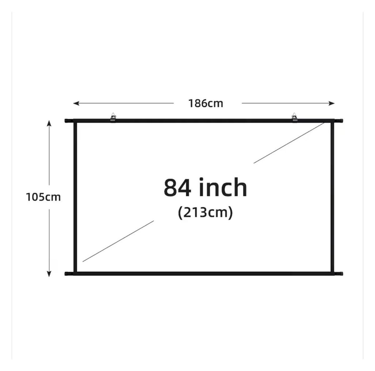 60 Inch Wall Mounted Projector Screen, Foldable White Wrinkle-Free, 160° Viewing Angle for Home Theater, Movie Nights, Gaming, Office, Classroom & Backyard Cinema - White