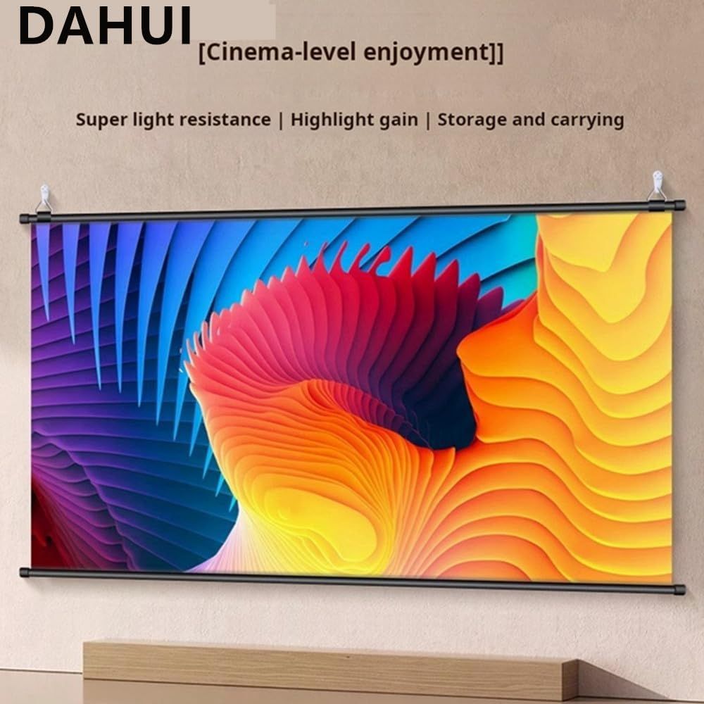 84 Inch 4K HD Foldable Splicing Projector Screen, Anti-Light Projection for Home Theater, Movie Nights, Gaming, Office, Classroom & Backyard Cinema, Gift - Dark Gray