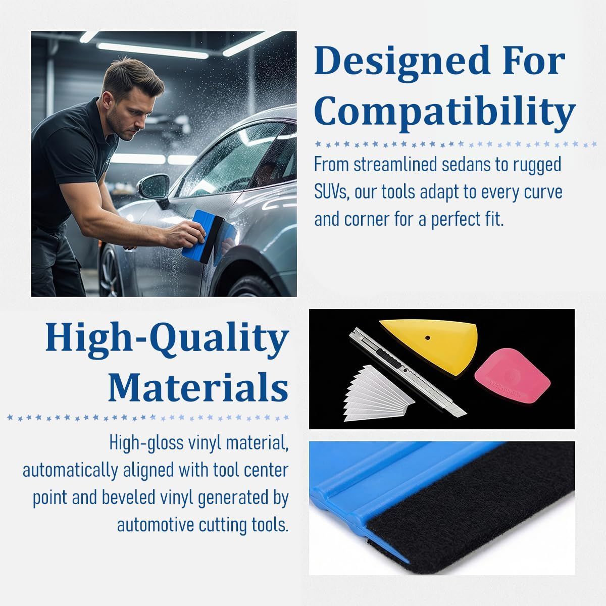 35PCS Car Window Tint Tool Kit Squeegee Knife Vinyl Wrap Installation Set