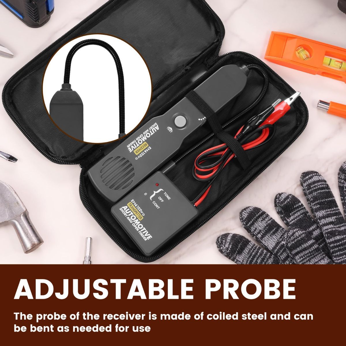Electrical Short Open Finder for Em415pro, Professional Wire Break Finder, Automotive Circuit Tester, Cable Fault Locator, DC 6-42V Adjustable Circuit Breaker Finder Tool for Cars Trucks
