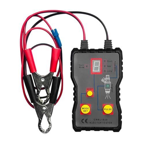 Fuel Injector Tester Cleaner Kit, 12V Car Injector Tester with 2 Adapters 4 Pulse Modes, DIY Cleaning Tool Set with Short Circuit Protection, Automotive Gasoline Injector Tester MZ620