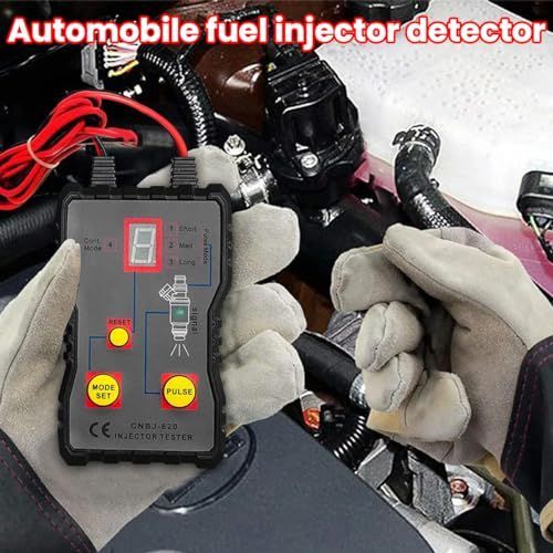 Fuel Injector Tester Cleaner Kit, 12V Car Injector Tester with 2 Adapters 4 Pulse Modes, DIY Cleaning Tool Set with Short Circuit Protection, Automotive Gasoline Injector Tester MZ620