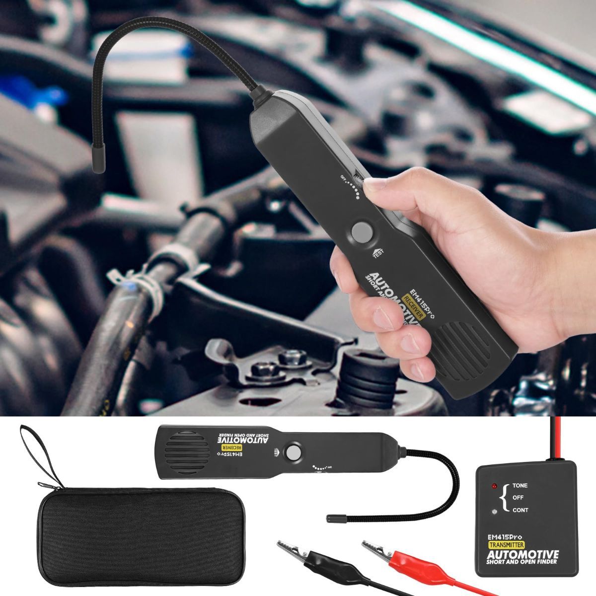 Electrical Short Open Finder for Em415pro, Professional Wire Break Finder, Automotive Circuit Tester, Cable Fault Locator, DC 6-42V Adjustable Circuit Breaker Finder Tool for Cars Trucks