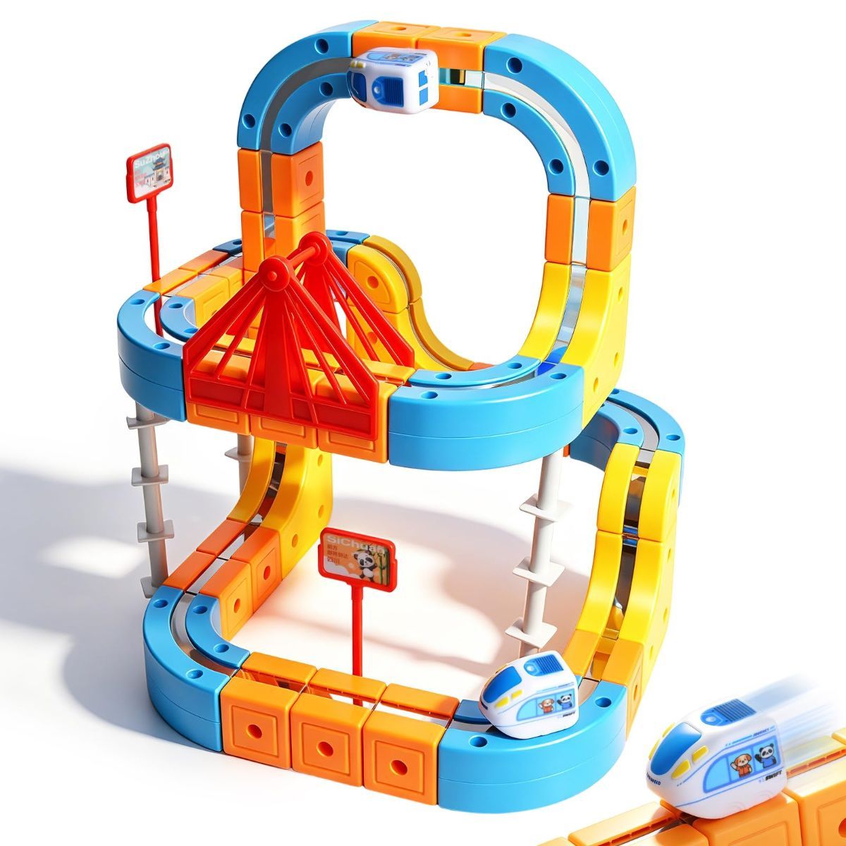 Magnetic Electric Train Set for Kids Ages 3-8, 78PCS Flexible Track Building Toy with Motorized Train, STEM Construction Gift for Boys and Girls