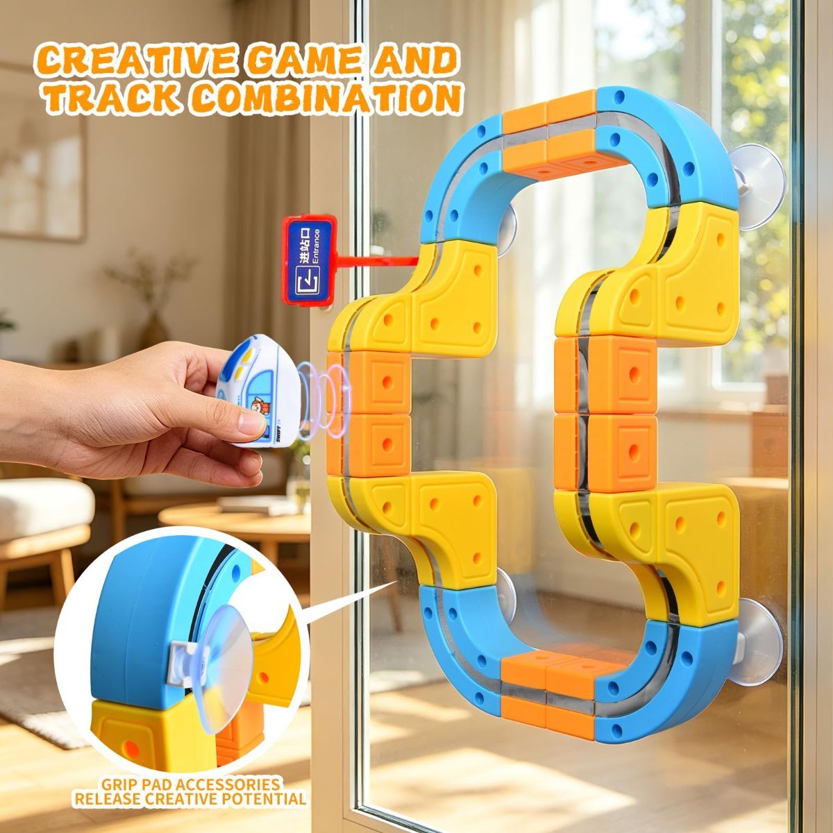 Magnetic Electric Train Set for Kids Ages 3-8, 100PCS Flexible Track Building Toy with Motorized Train, STEM Gift for Boys and Girls