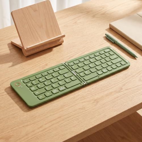 Portable Tri-Fold Bluetooth Keyboard 3-Channel Multi - White - Size 28.2*9.7cm