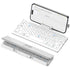 Foldable Bluetooth Keyboard with Magnetic Stand,Aluminum Alloy Mini Quiet Folding Portable Lightweight Travel Rechargeable Pocket for Tablet,iPad, Phones - White - Size 20.25*8.92cm
