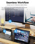 Foldable Bluetooth Keyboard with Magnetic Stand,Aluminum Alloy Mini Quiet Folding Portable Lightweight Travel Rechargeable Pocket for Tablet,iPad, Phones - White - Size 20.25*8.92cm
