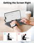 Foldable Bluetooth Keyboard with Magnetic Stand,Aluminum Alloy Mini Quiet Folding Portable Lightweight Travel Rechargeable Pocket for Tablet,iPad, Phones - White - Size 20.25*8.92cm