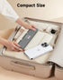 Foldable Bluetooth Keyboard with Magnetic Stand,Aluminum Alloy Mini Quiet Folding Portable Lightweight Travel Rechargeable Pocket for Tablet,iPad, Phones - White - Size 20.25*8.92cm