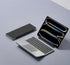 Foldable Bluetooth Keyboard with Touchpad and Stand for iPad/iPhone/MacBook,3-Device Ultra Slim PU Leather Magnetic Cover Portable Rechargeable Keyboard for macOS and iOS - Black - Size 25*9cm