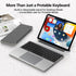 Foldable Bluetooth Keyboard with Touchpad and Stand for iPad/iPhone/MacBook,3-Device Ultra Slim PU Leather Magnetic Cover Portable Rechargeable Keyboard for macOS and iOS - Black - Size 25*9cm