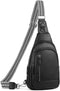 Black Faux Leather Sling Bag: Unisex, Spacious, Reversible Crossbody for Aussies
