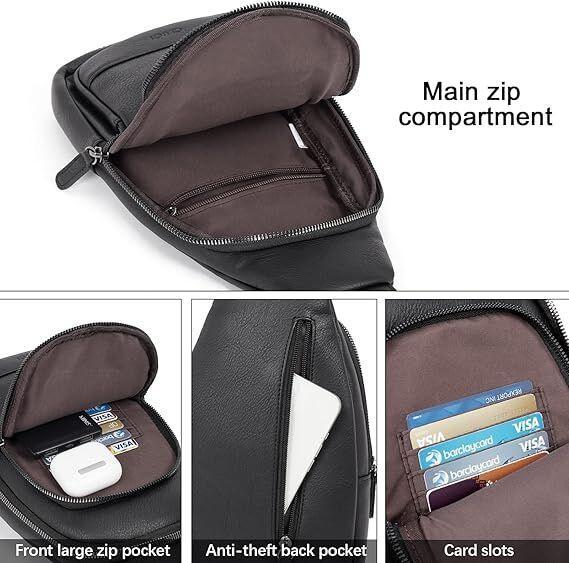 Black Faux Leather Sling Bag: Unisex, Spacious, Reversible Crossbody for Aussies