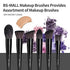 Black Professional Makeup Brush Set (18-Piece): Cruelty-Free, Versatile for Foundation, Blush & Eyeshadow, Ideal for Aussies