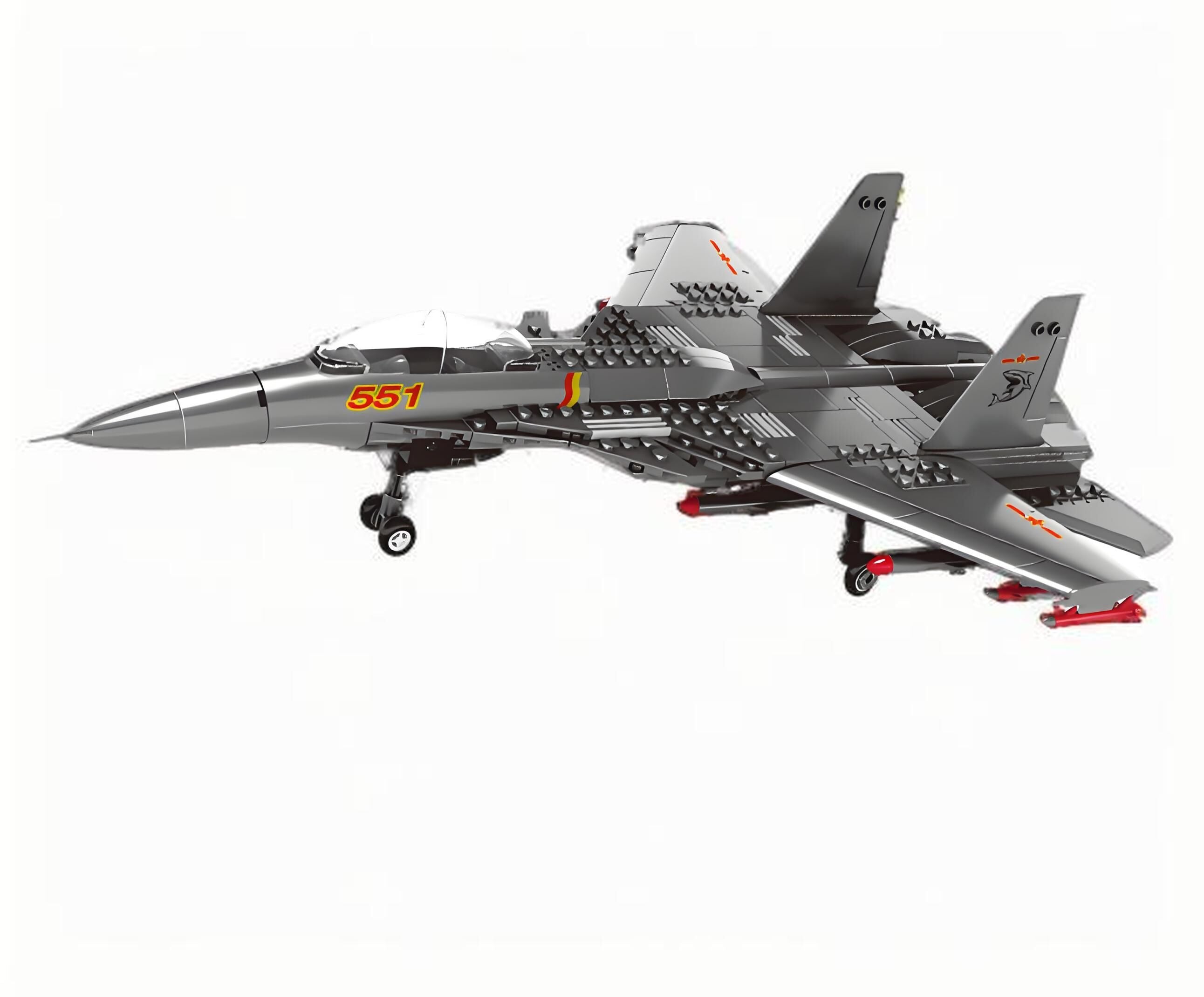 J-15 Carrier-Based Fighter Jet Building Blocks Set, 272 Pieces Military Aircraft Model Kit for Kids Aged 6+ & Enthusiasts（J15 carrier aircraft）