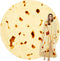 Burritos Tortilla Throw Blanket (Yellow), Novelty Funny Round Blanket for Kids & Adults, Soft Flannel Tortilla Wrap Blanket（47",Baby）