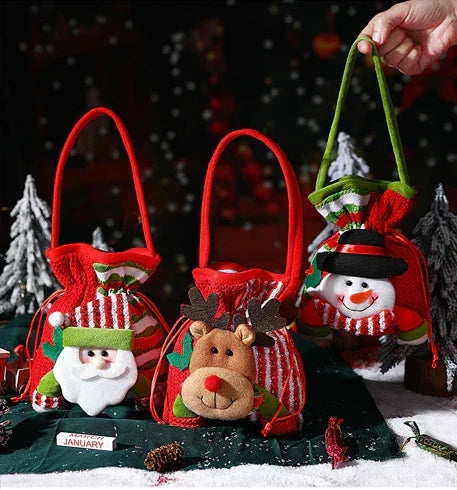 Christmas gift Festive Aussie Christmas Gift Bags: Cute Reindeer, Santa & Snowman Pouches for Xmas Treats & Gifting（Santa Claus）