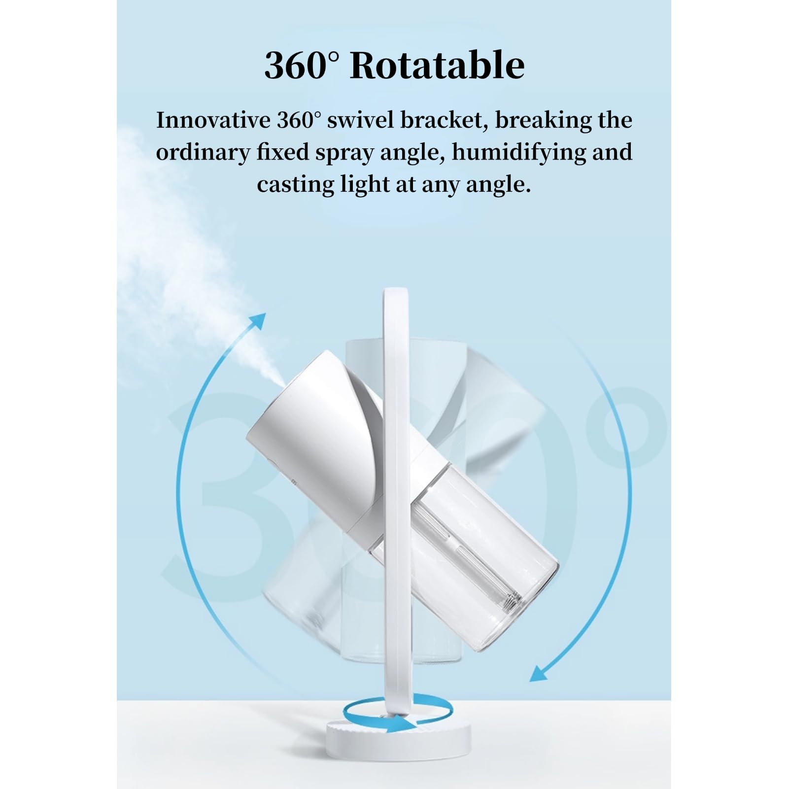 Portable Mini Humidifier with 7-Color LED Star Projector – USB Powered Desk Air Moisturizer for Baby Room, Office, Travel, Night Light & Party Decor (White)