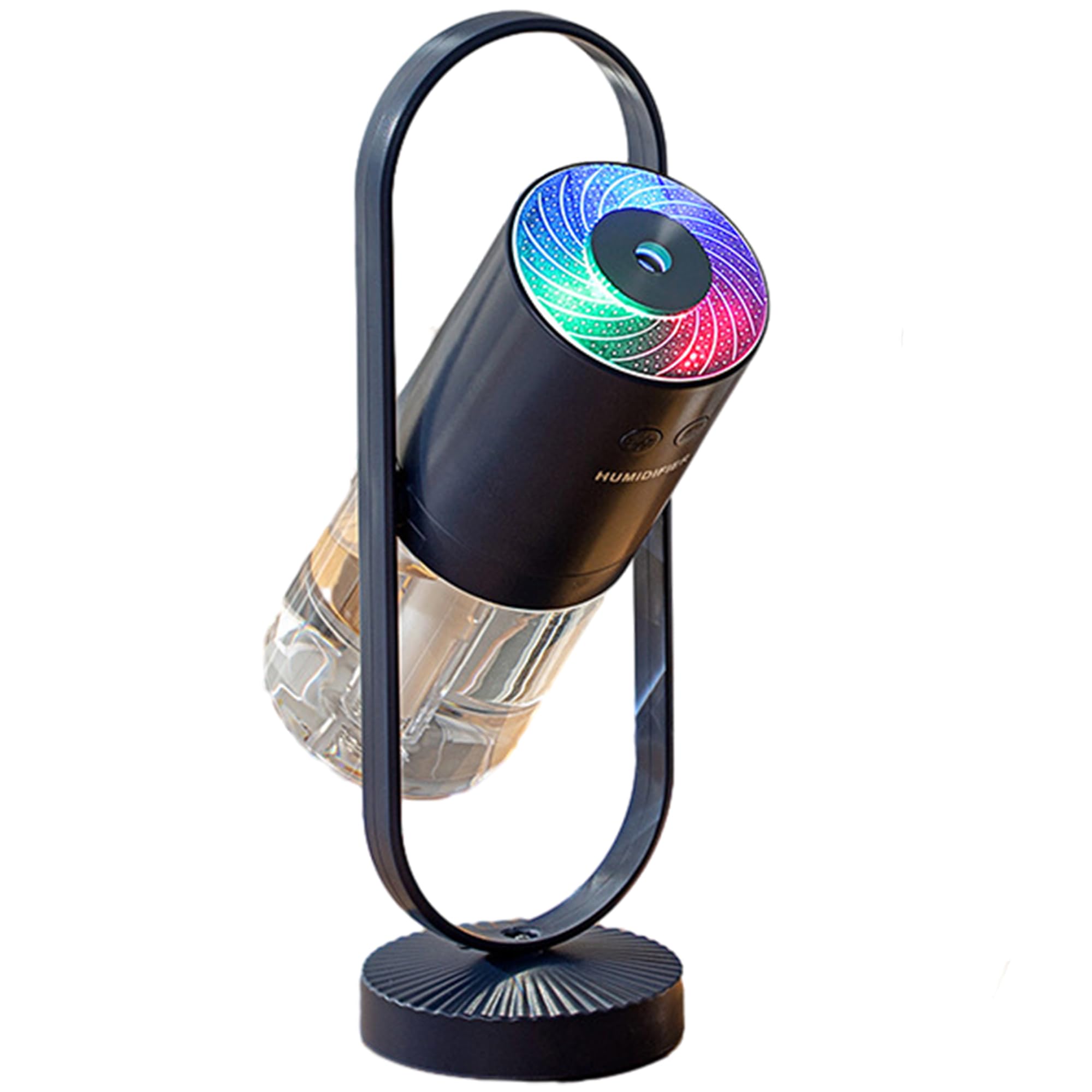 Portable Mini Humidifier with 7-Color LED Star Projector – USB Powered Desk Air Moisturizer for Baby Room, Office, Travel, Night Light & Party Decor (Deep Blue)