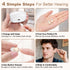 Rechargeable Behind-the-Ear Hearing Aids with Charging Case – Compact Sound Amplifier for Adults & Seniors with Memory Volume (White Case, Skin Tone Device)