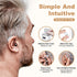 Rechargeable Behind-the-Ear Hearing Aids with Charging Case & LCD Display – Compact Sound Amplifier for Adults and Seniors (White Case, Silver Device)