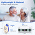 Rechargeable In-the-Ear Hearing Aids with Charging Case and LCD Display – Ultra-Compact Sound Amplifier for Seniors (White & Green Case, Red & Blue Device)