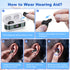 Rechargeable In-the-Ear Hearing Aids with Charging Case and LCD Display – Ultra-Compact Sound Amplifier for Seniors (White & Green Case, Black Device)