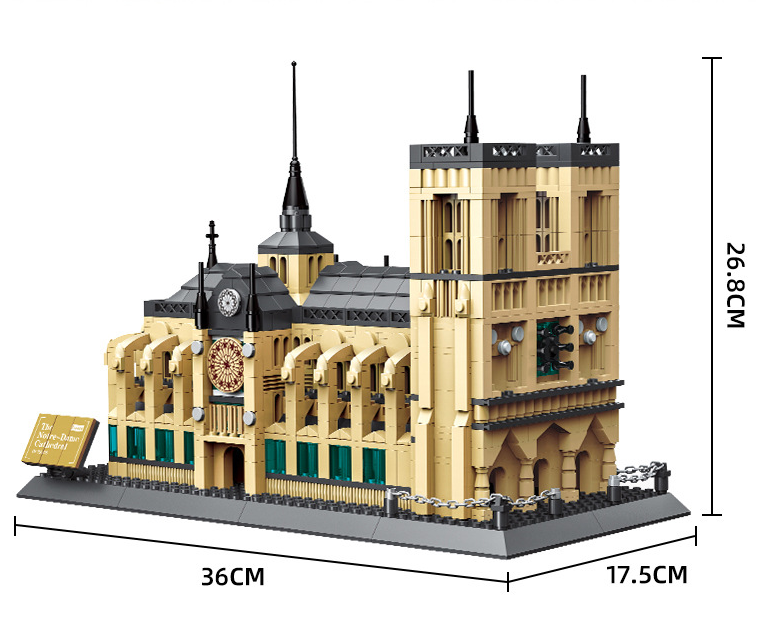 Notre-Dame Cathedral of Paris Mini Building Blocks Model – Iconic Gothic Landmark for Home Display, Educational Play & Gift-Giving (Beige) | Other Architectural Models Available In-Store