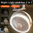 Mini Clip-on Fan with LED Light – USB Rechargeable, 360° Rotatable, 5-Speed Cooling for Desk, Bed, Camping & Travel (White)