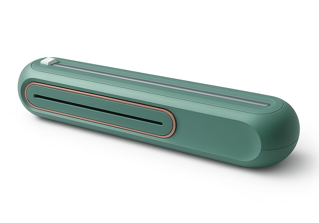 Suction-Mount Cling Film Dispenser: Compact Kitchen Organizer with Built-In Cutter for Food Wrap Storage (Green) | Other colors available in store