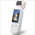 Handheld Pocket Camera – 2.5K UHD, 180° Rotating Lens, Fill Light, 2000mAh Battery, No App Needed, 32GB Included, for Vlog & Travel (White)