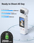 Handheld Pocket Camera – 2.5K UHD, 180° Rotating Lens, Fill Light, 2000mAh Battery, No App Needed, 32GB Included, for Vlog & Travel (White)