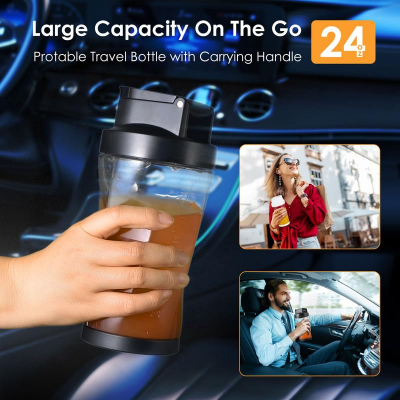 Portable Blender with 360W Motor – Wireless 24oz Juicer, USB-C Rechargeable, Self-Cleaning, 6-Blade, BPA-Free (White Transparent) | Other Colors Available in Store