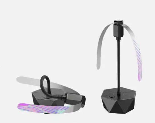 Rechargeable Anti-Fly Fan for Table – Foldable Holographic Blade Insect Repeller with Soft-Stop Safety, USB Charging for Indoor Outdoor Use, Picnic, BBQ, Kitchen, and Camping (Black)