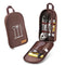 Multi-Functional Outdoor Kitchen Utensil Organizer – Durable Travel Storage Bag with Elastic Straps, Mesh Pockets & Carry Handle, Compact Size (Brown)