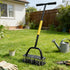 Manual Lawn Aerator Tool with Spring-Loaded Spikes, Heavy-Duty Soil Loosener for Garden Yard, Adjustable Height Grass Aeration Device (Black)